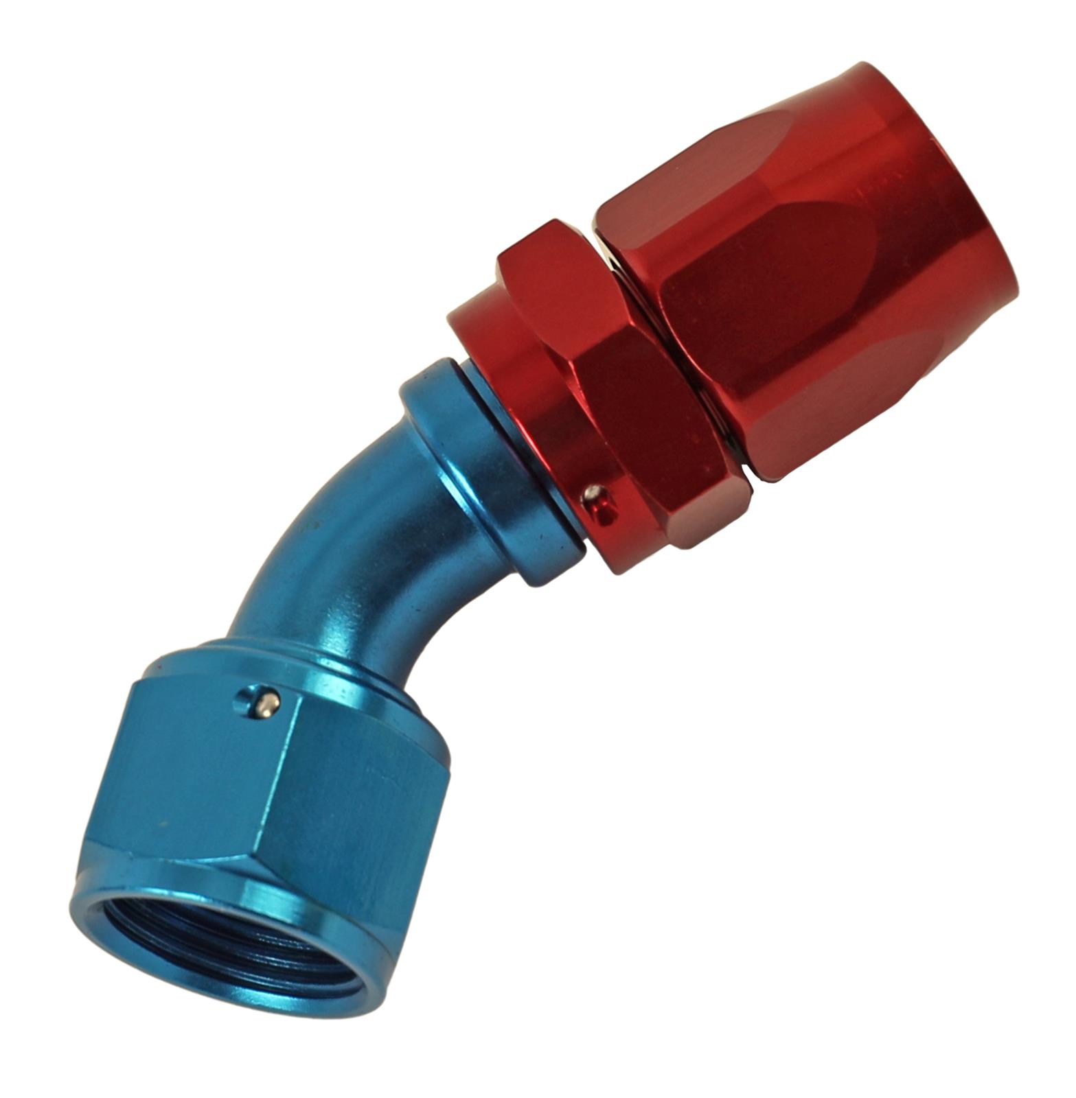 Fragola -12AN x 45 Degree Pro-Flow Hose End - Blue/Red