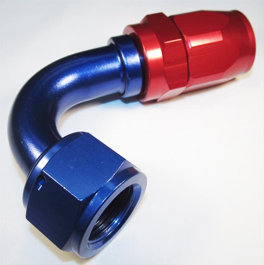 Fragola -8AN Fem x -6AN Hose 120 Degree Reducing Hose End - Blue/Red thumbnail 2