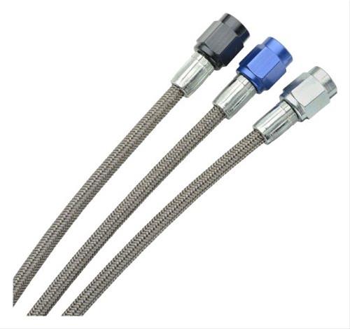 Fragola -2AN Brake Line w/ -3AN Black Alum. Nuts 30in