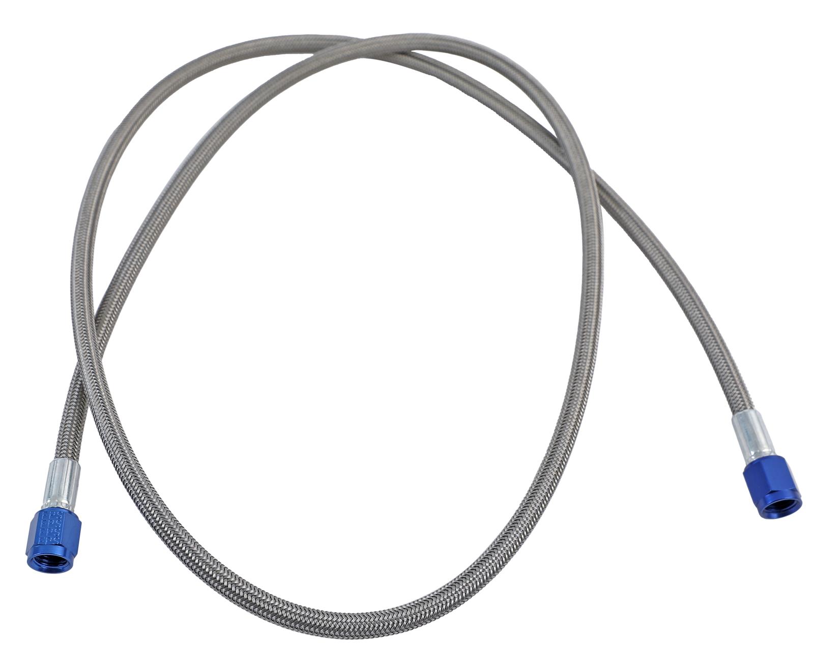 Fragola -4AN Hose Assembly Straight x Straight 48in Blue Nuts Nitrous Supply Line (4 Feet)