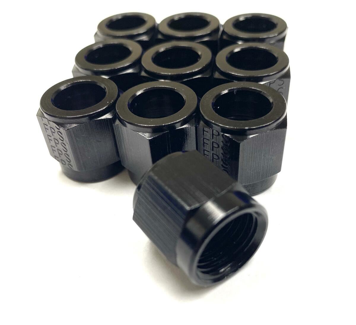 Fragola -8AN Tube Nut Black 10 Pack