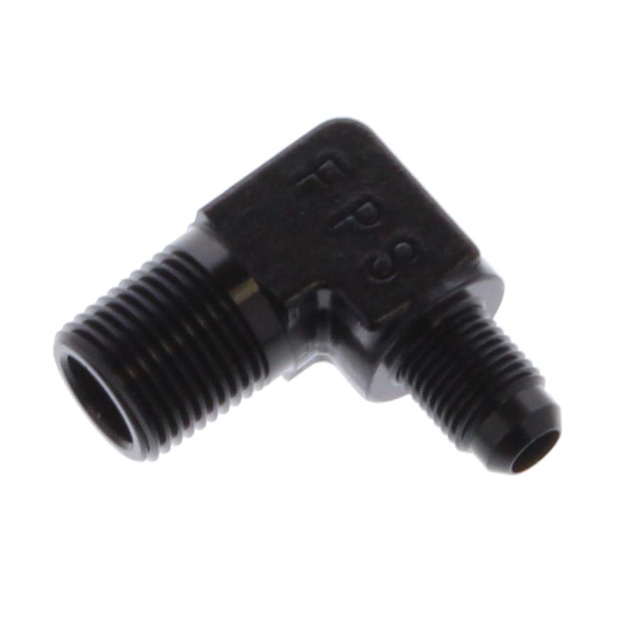 Fragola -6AN x 1/2 NPT 90 Degree Adapter - Black thumbnail 2