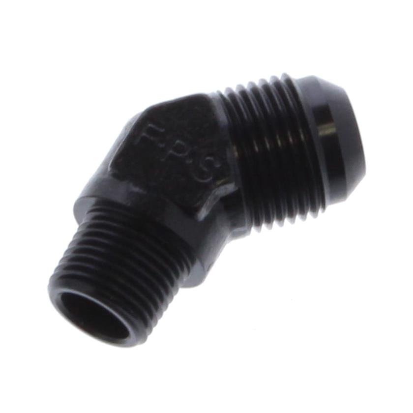 Fragola -12AN x 1/2 NPT 45 Degree Adapter - Black thumbnail 2