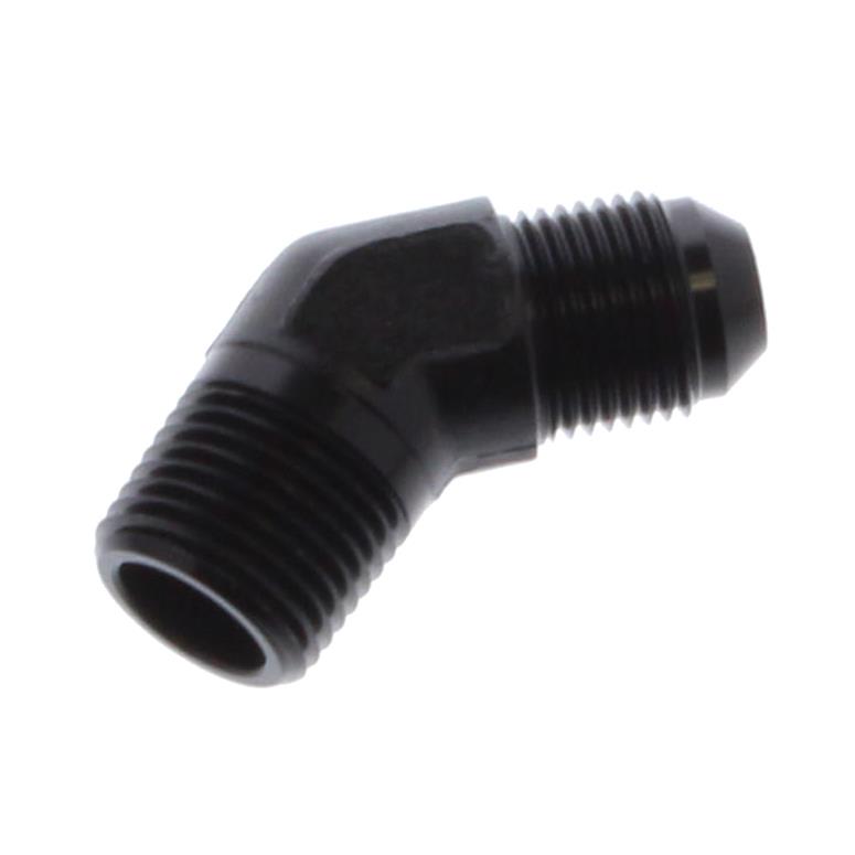 Fragola 482388-BL Black 45° Adapter Fitting - Size -8 X 1/2 MPT Automotive Plumbing Connector