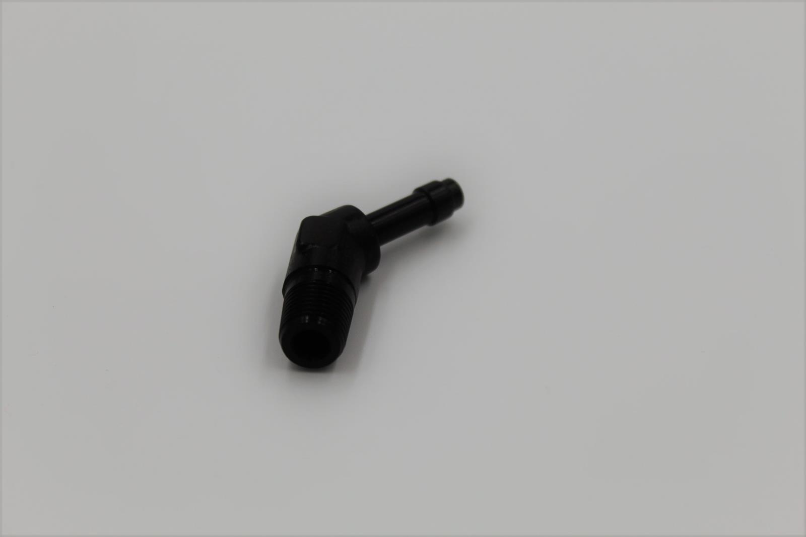 Fragola 1/4 Hose Barb x 1/8 NPT 45 Degree Low Profile - Black