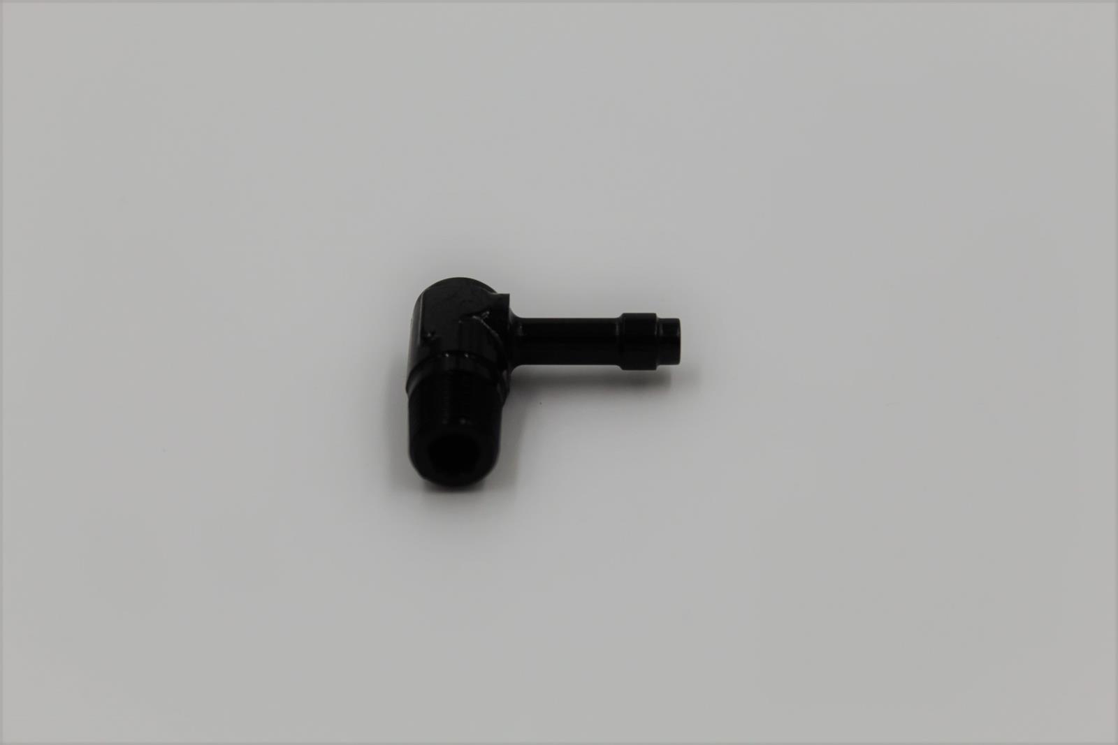 Fragola 1/4 Hose Barb x 1/8 NPT 90 Degree Low Profile - Black