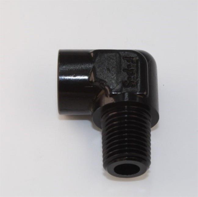Fragola 1/4 NPT 90-Degree Fitting Male/Female Black 491402-BL