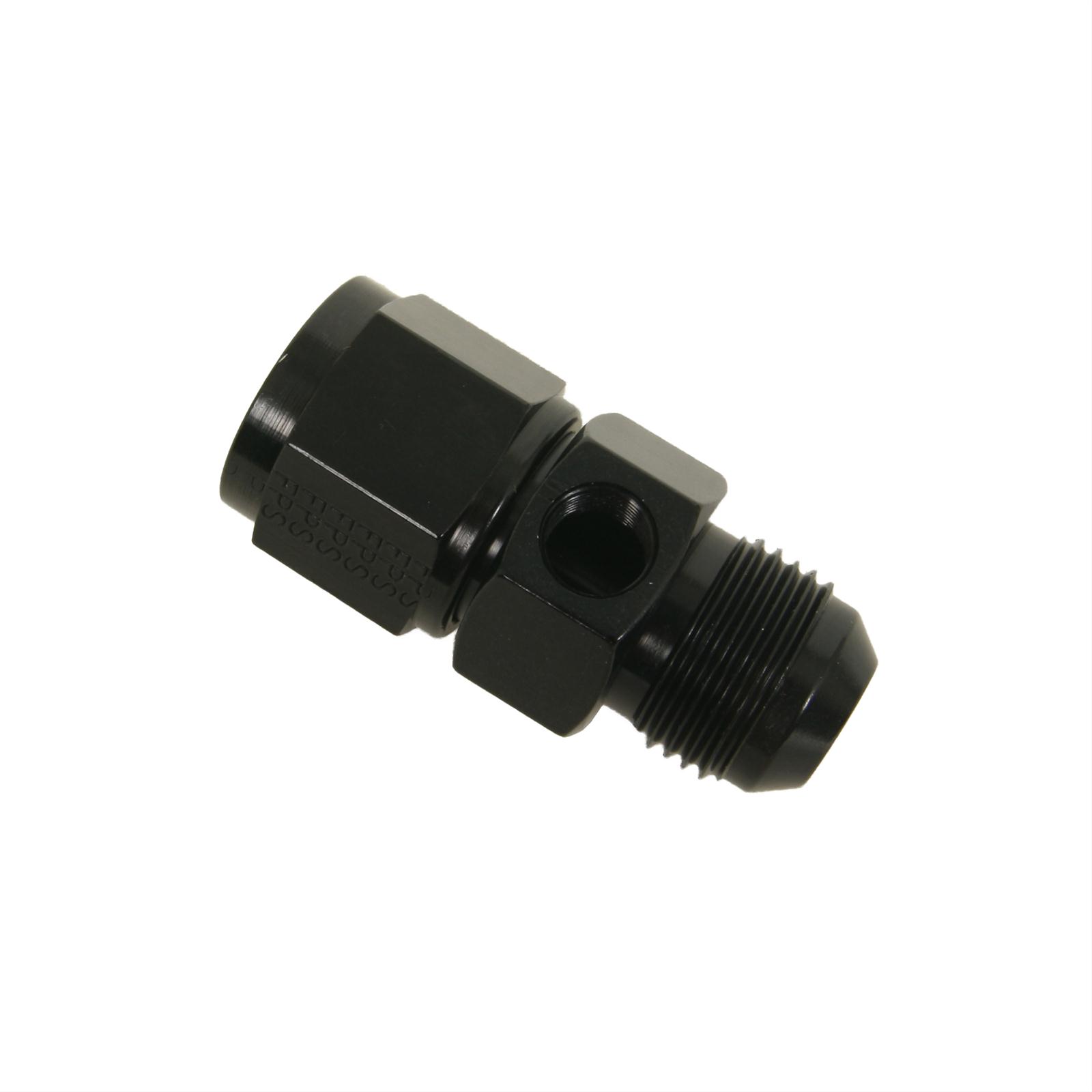 Fragola Inline Gauge Adapter -10AN Male x -10AN Fem - Black
