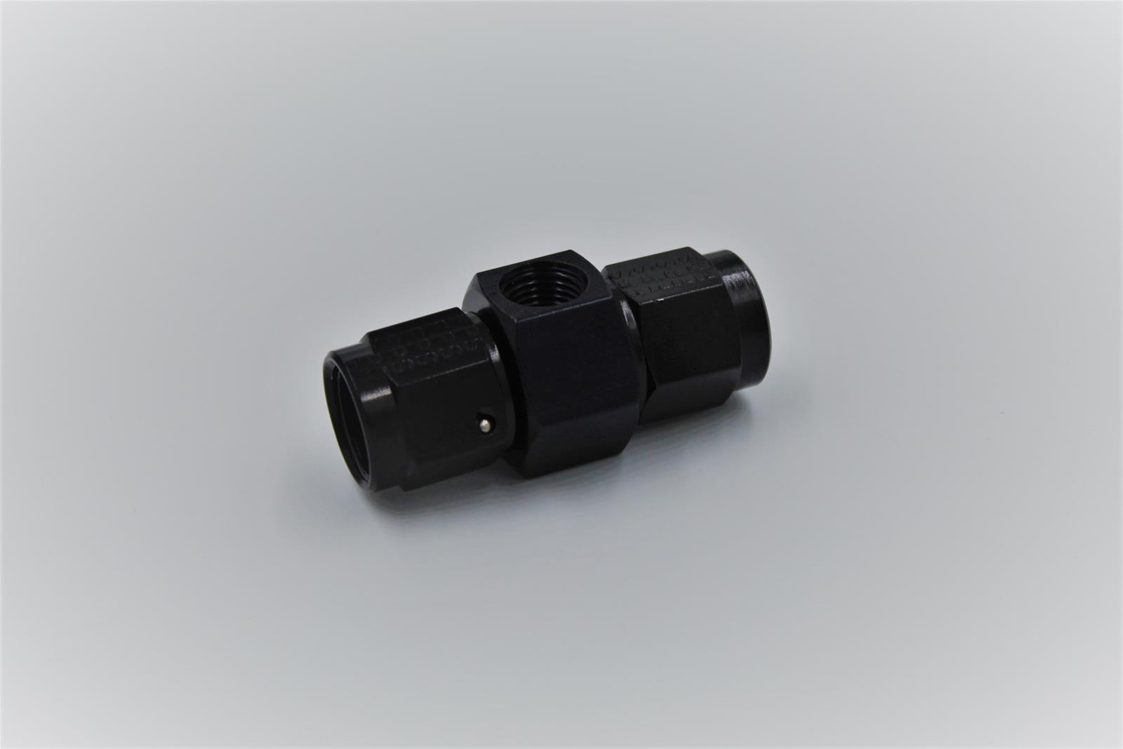 Fragola Inline Gauge Adapter -6AN Female x -6AN Female - Black