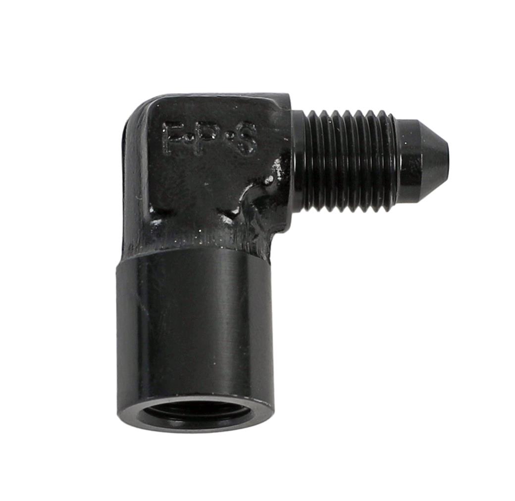 Fragola -3ANx 1/8 FPT x 90ft Gauge Adapter - Black