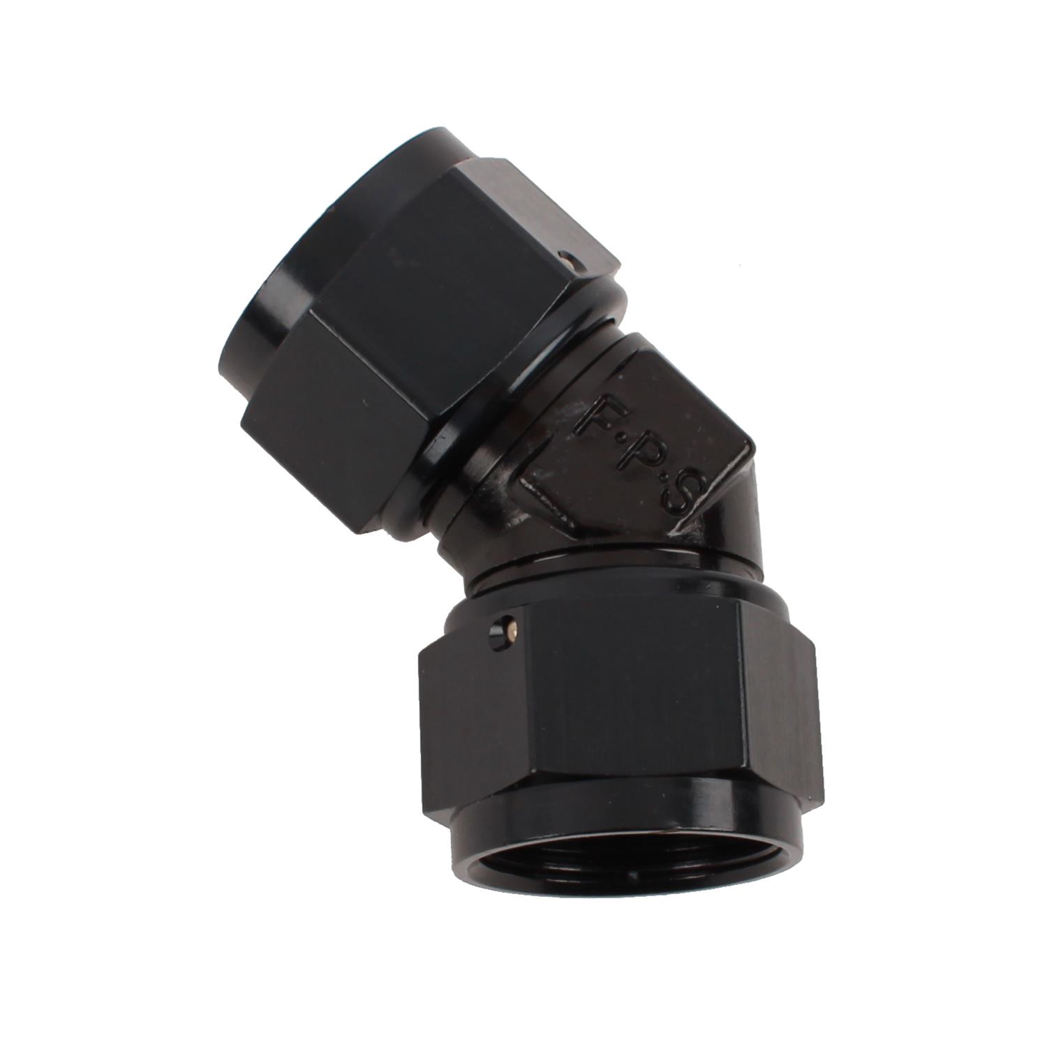 Fragola -16AN x 45 Degree Female Coupler - Black