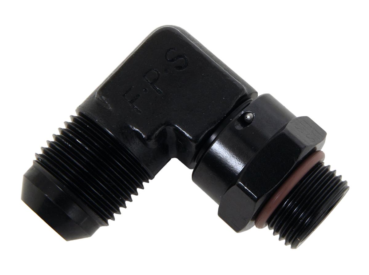 Fragola -10AN x 3/4 - 16 (8) 90 Degree Swivel - Black thumbnail 2