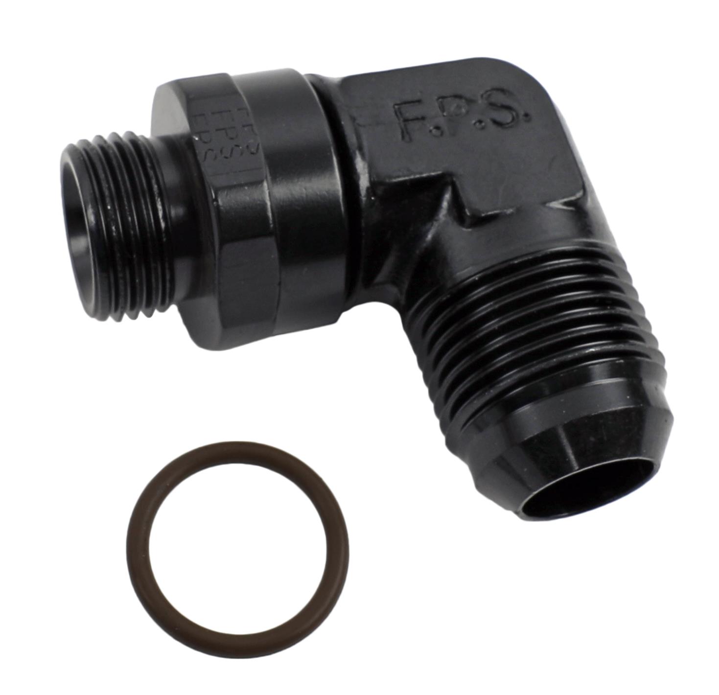 Fragola -12AN x 7/8 - 14 (10) 90 Degree Swivel - Black thumbnail 2