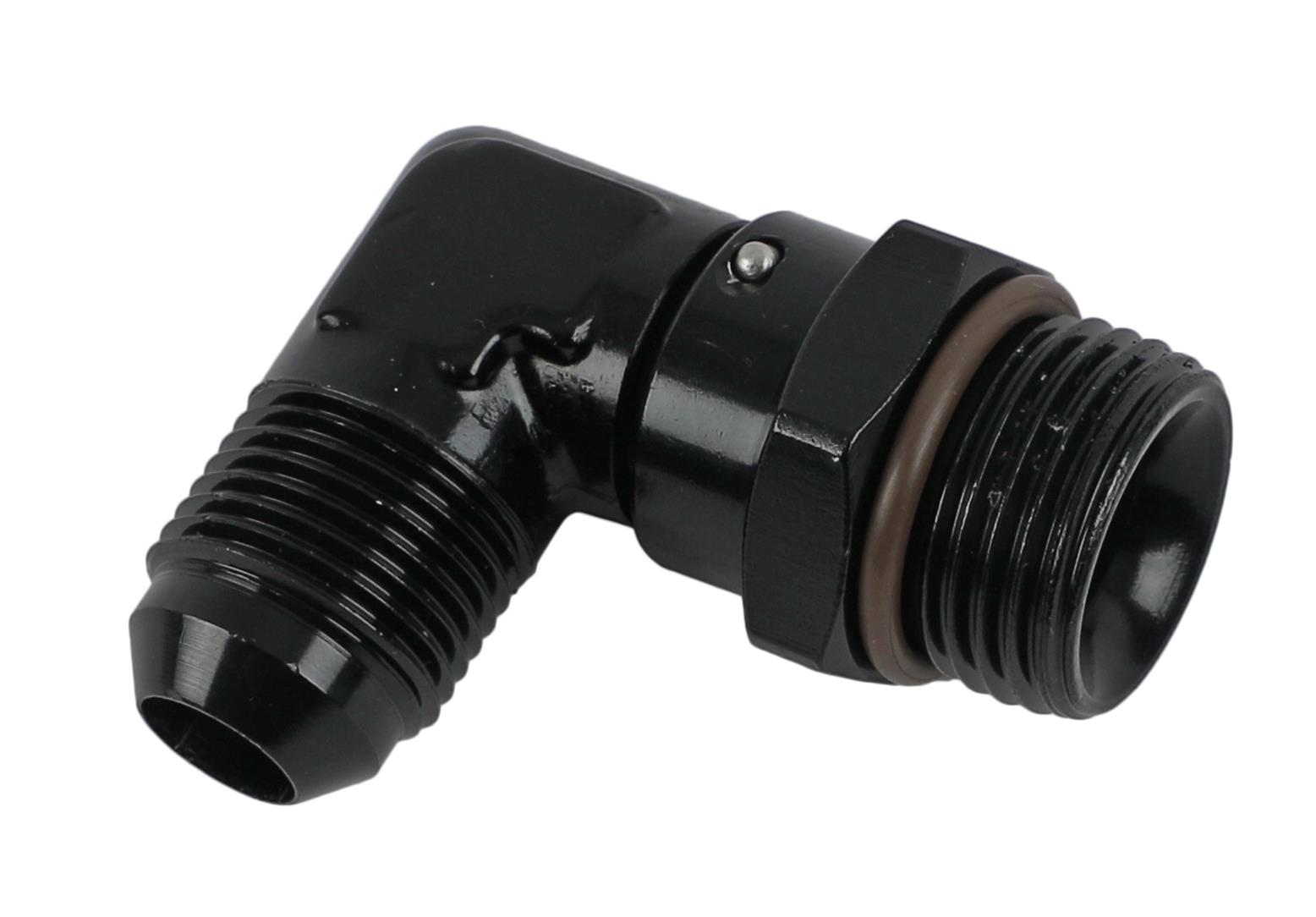 Fragola -8AN x 7/8 - 14 (10) 90 Degree Swivel - Black