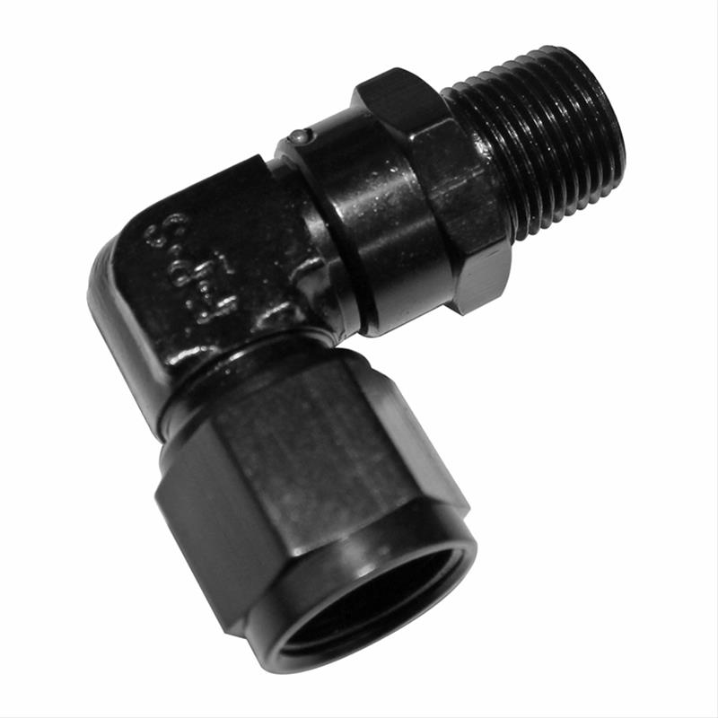 Fragola -8AN Female Swivel To 3/8 NPT - 90 Degree - Black thumbnail 2