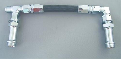 Fragola 9/16-24 Dual Inlet Demon -6AN Fuel Line Kit Chrome