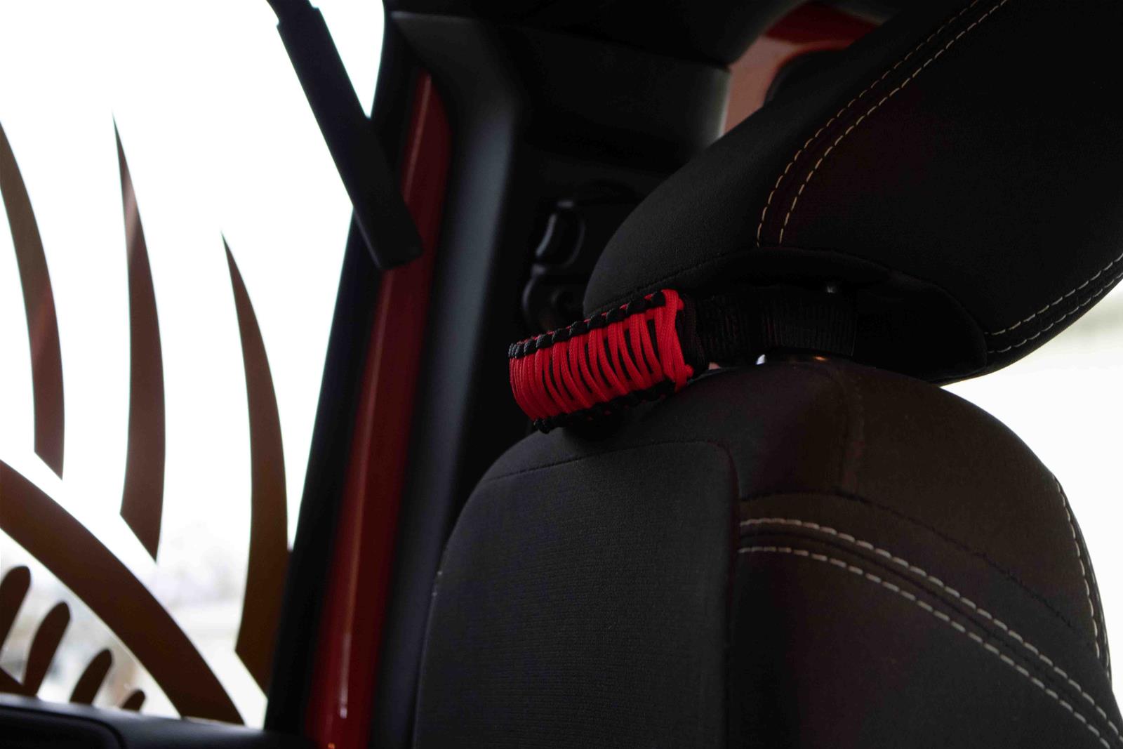 Fishbone Offroad Head Rest Paracord Grab Handles Red thumbnail 4