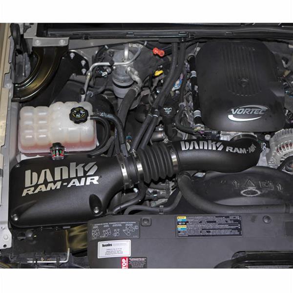 Banks Power Ram-Air Intake Systems 41801 Air Intake, System, Black Polyethylene Tube, Cotton Gauze Filter, Oiled, Red, Chevy, GMC, SUV, 4.8L, 5.3L, 6.0L, Kit thumbnail 2