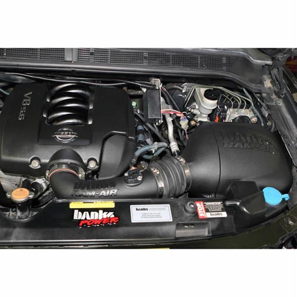 Banks Power Ram-Air Intake Systems 41820 Air Intake, System, Black Polyethylene Tube, Cotton Gauze Filter, Oiled, Red, for Nissan, Armada, Titan, 5.6L, Kit thumbnail 2