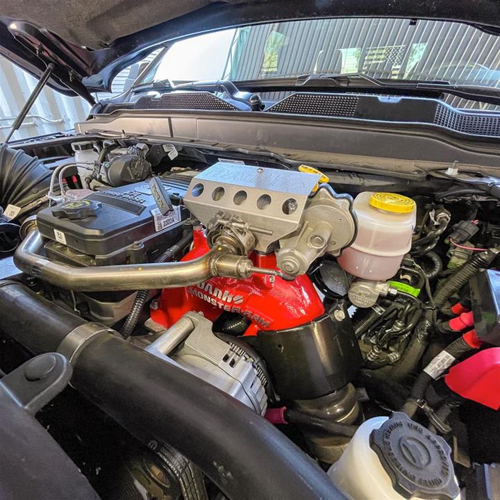 Banks Power 13-18 Ram 6.7L Diesel Monster-Ram Intake System Gen-2 w/Fuel Line - Red w/Heater System thumbnail 5
