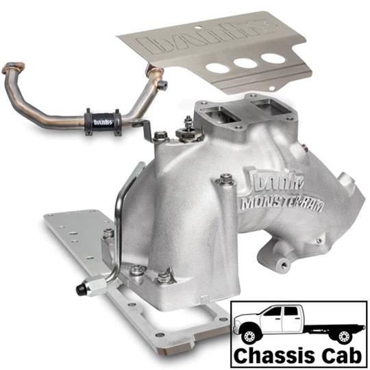 Banks Power Throttle Body Intake Elbows 42805-N Monster-Ram System W/Fuel Line - 2019-2024 Dodge/RAM 6.7L, CARB, Chassis Cab, Natural thumbnail 3