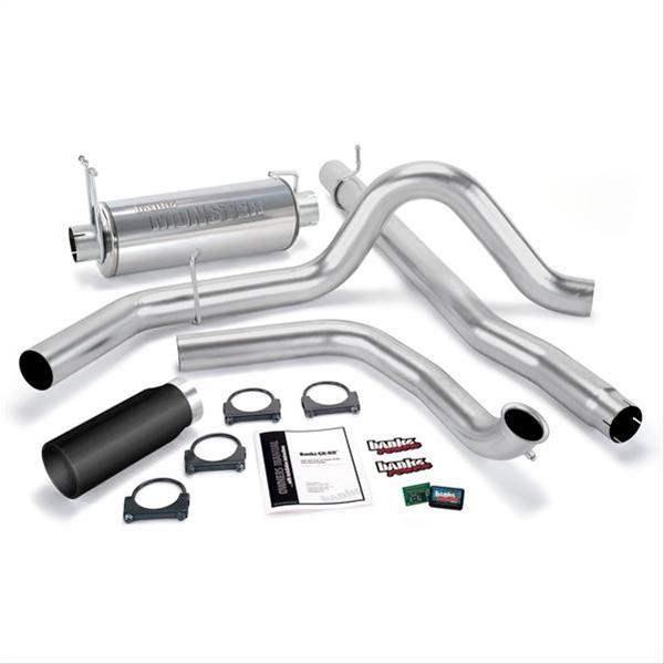 Banks Power Ford 2000-2003 7.3L Powerstroke Git-Kits 47514-B Performance Package, Git-Kit, Monster, Stainless Exhaust, Single Exit, BlackTip, Ford, Excursion, 7.3L, Stroke, Kit