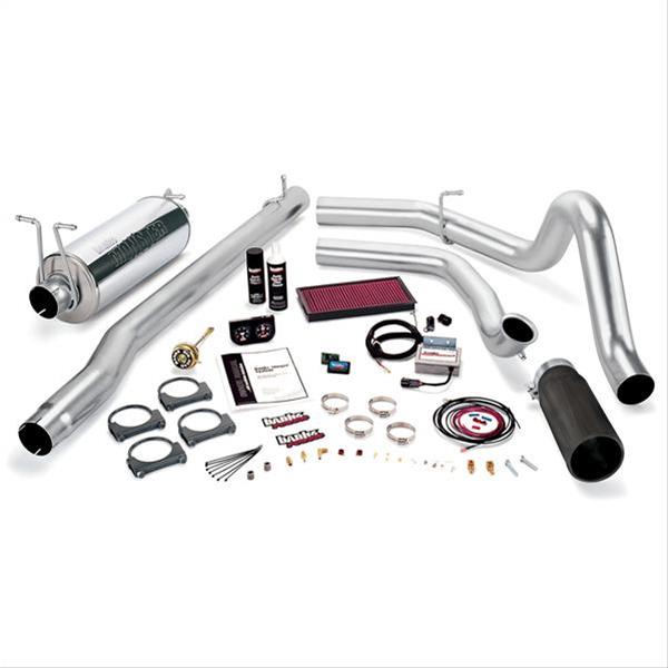 Banks Power Ford F-250/F-350 1999-2003 7.3L Stinger Systems 47546-B Performance Package, Stinger, Monster Exhaust, Single Exit, Black Tip, Ram-Air Intake, AutoMind Tuner, Ford, 7.3L, Stroke, Automatic, Kit