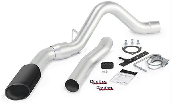 Banks Power Monster Exhaust Systems 47784-B System, System, Particulate Filter Back, Stainless, Single Exit, Side, Black Tip, Chevy, GMC, 6.6L, Diesel, LMM, Kit