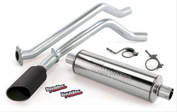 Banks Power Monster Exhaust Systems 48355-B System, Exhaust, Cat-Back, Stainless Steel, Single Exit, Passenger Side, Black Tip, Chevy, GMC, 5.3L, Flex Fuel, Kit thumbnail 2