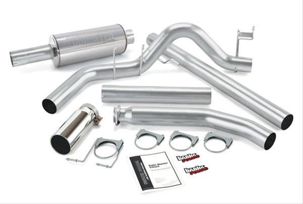 Banks Power Monster Exhaust Systems 48637 System, Exhaust, Turbo-Back, Stainless Steel, Single Exit, Passenger Side, Chrome Tip, Ram, 5.9L, Cummins, 24V, Kit thumbnail 2