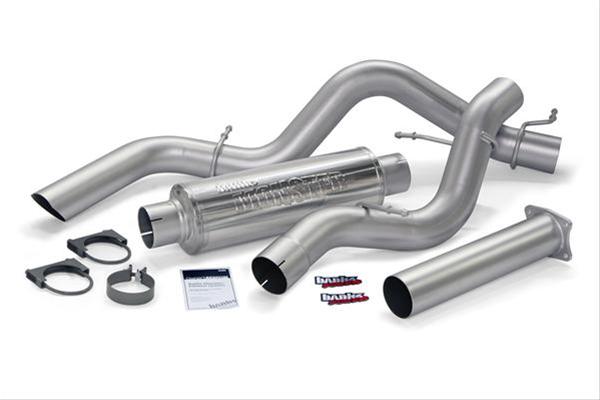 Banks Power Monster Sport Exhaust Systems 48771 System, Exhaust, Cat-back, Stainless Steel, Single Exit, Rear Turn Out, Chrome Tip, Chevy, GMC, 6.6L, Duramax, Kit thumbnail 2