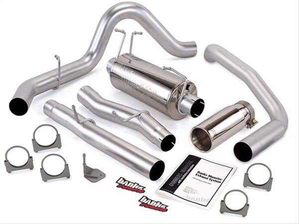 Banks Power Monster Exhaust Systems 48787 System, Exhaust, Downpipe-back, Stainless Steel, Single Exit, Rear Turn Out, Chrome Tip, Ford, 6.0L, Stroke, Kit thumbnail 2