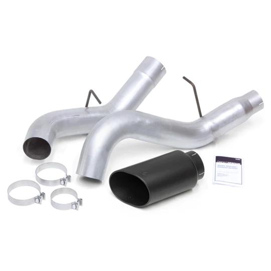 Banks Power Monster Exhaust Systems 48998-B Systems, Monster, Particulate Filter Back, Single, Steel, Natural, Side Exit, Black Tip, Chevrolet, GMC, 6.6L Diesel, Kit