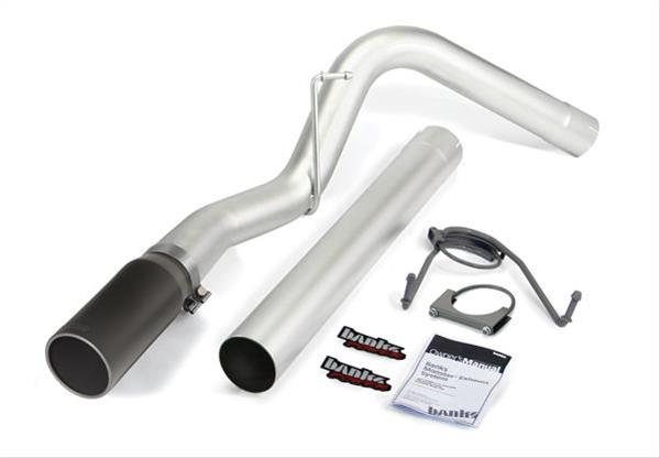 Banks Power Monster Exhaust Systems 49774-B System, Exhaust, Particulate Filter Back, Stainless, Natural Finish, Single Exit, Passenger Rear, Black Tip, Ram, 6.7L Cummins, Kit thumbnail 2