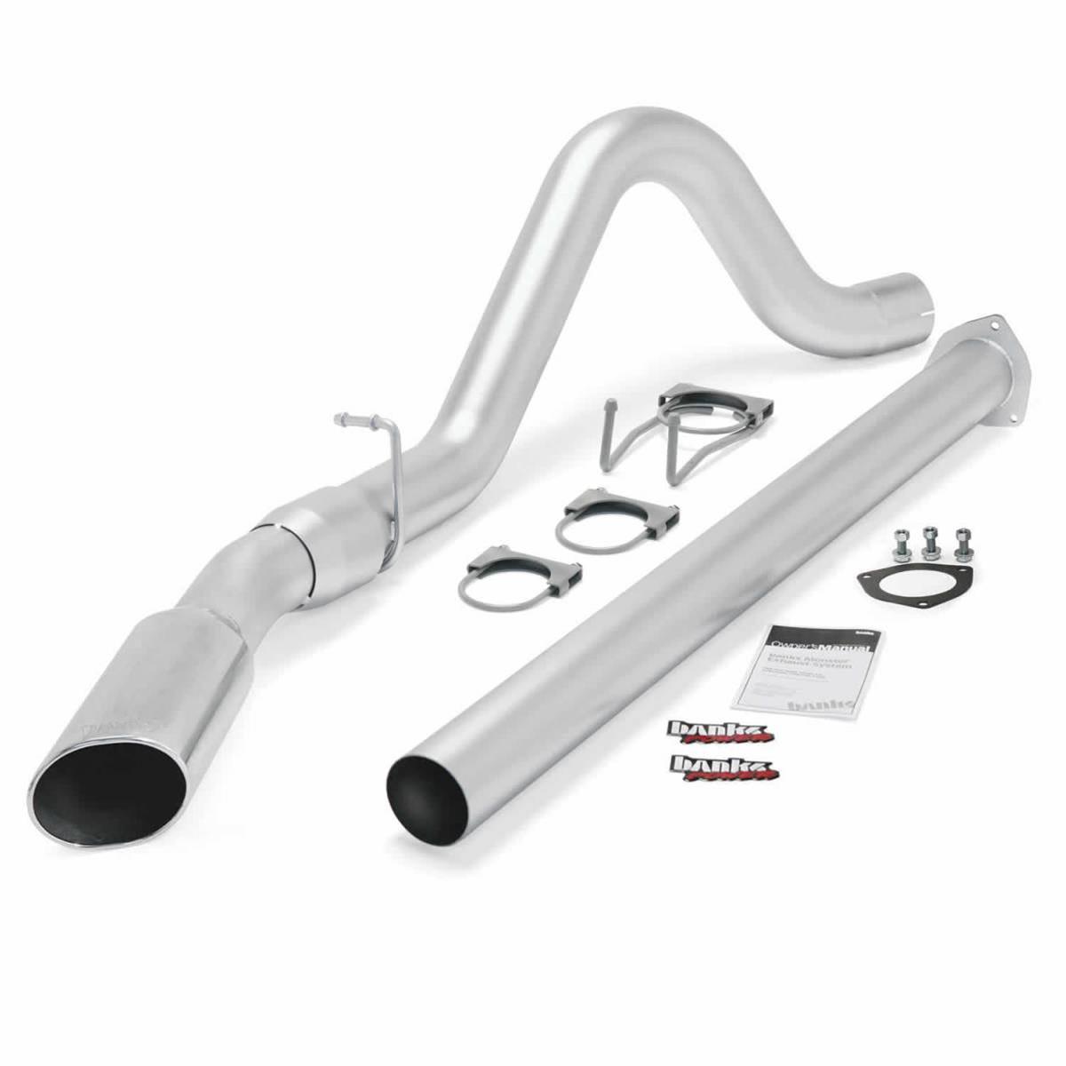 Banks Power Monster Exhaust Systems 49788 System, Exhaust, Particulate Filter Back, Stainless, Natural, Single Exit, Passenger Side, Turnout, Chrome Tip, Ford, 6.7L, Kit