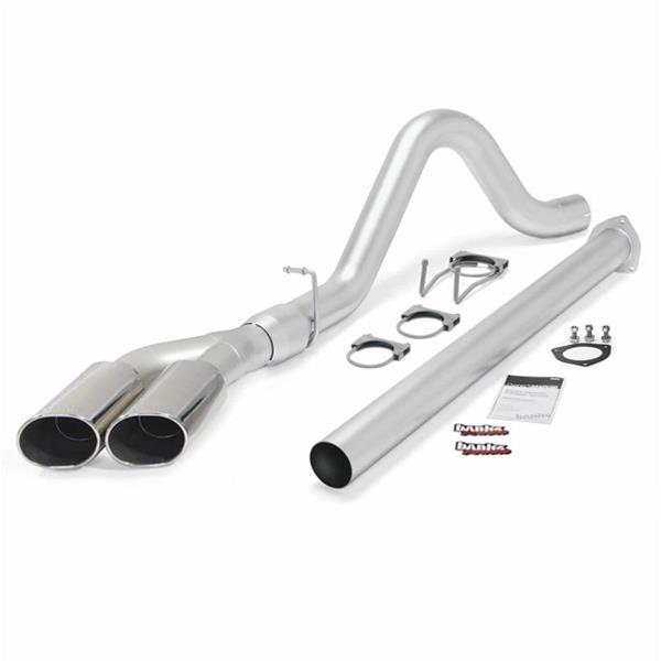 Banks Power Monster Exhaust Systems 49789 System, Exhaust, Particulate Filter Back, Stainless, Natural, Single Exit, Passenger Side, Turnout, Chrome Tip, Ford, 6.7L, Kit thumbnail 2