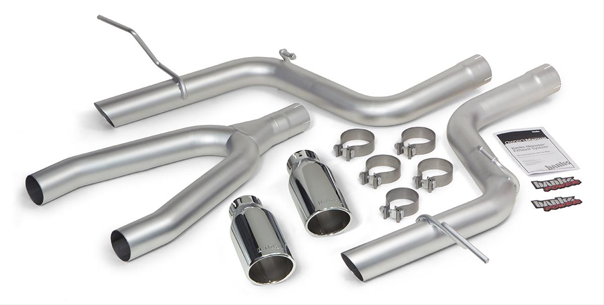 Banks Power Monster Exhaust Systems 51364 System, Exhaust, Particulate Filter Back, Stainless, Natural, Split Rear Exit, Chrome Tips, Jeep, 3.0L, Diesel, Grand Cherokee, Kit