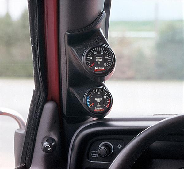 Banks Power Pillar Gauge Pods 63333 Mount, Pillar, Full Coverage, Dual Pod, Black, Plastic, 2 1/16 in. Diameter, Dodge, Ram, Each
