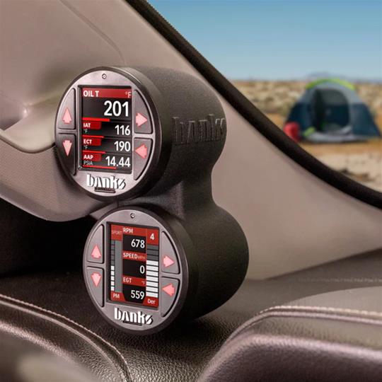 Banks Power 15-19 Chevrolet / GMC 2500/3500 iDash Stealth Dual Pod Mount thumbnail 2