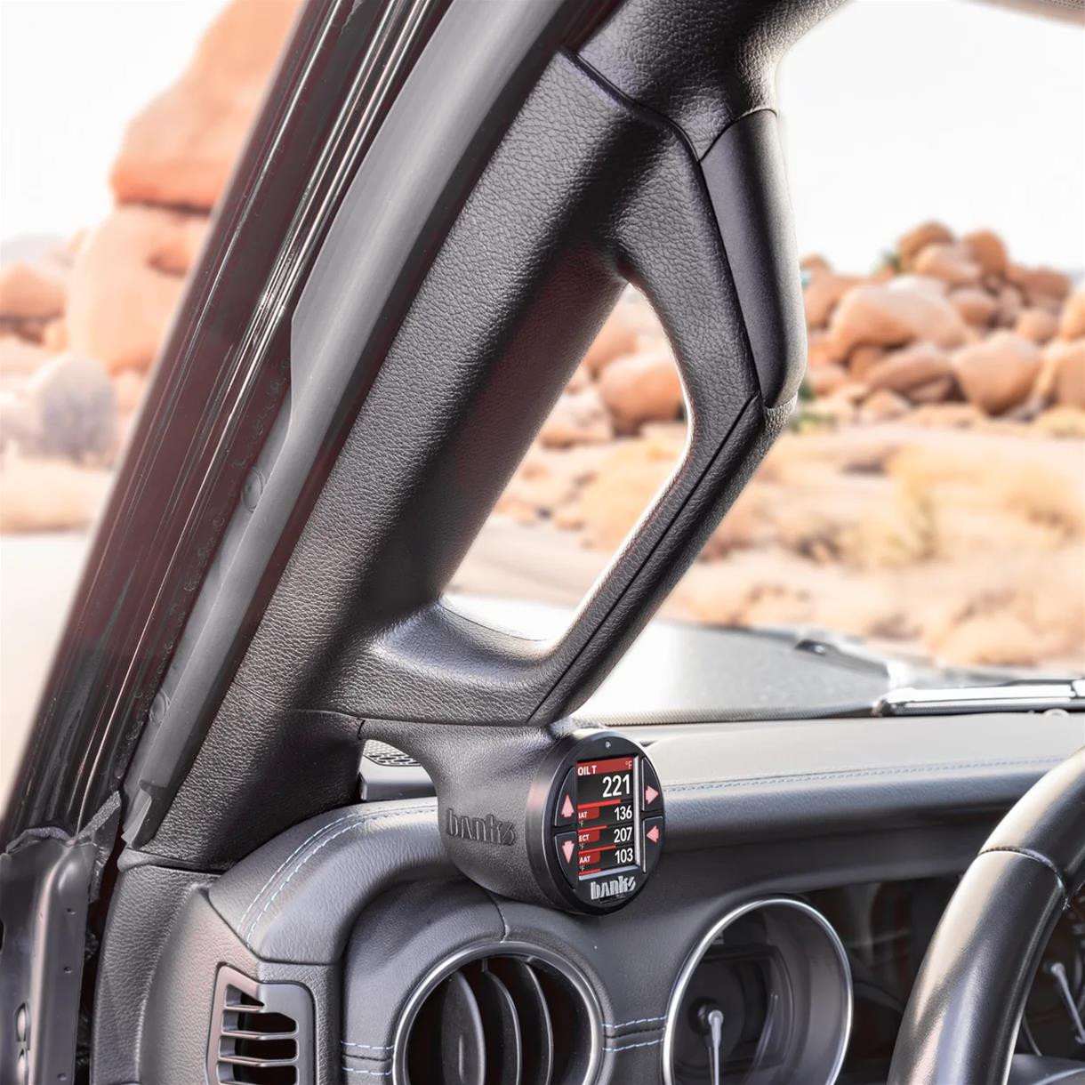 Banks Power 2018-2023 Jeep Gauge Pod Kit - Single Gauge - Lower Mount