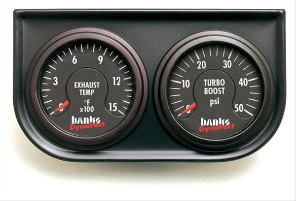 Banks Power DynaFact Boost Gauge Kits 64508 Gauges, DynaFact, Dual Panel, Boost, 0 - 50 psi, EGT, 0 - 1500 Degrees F, Thermocouple, 6.6L Duramax, 5.9L, 6.7L, Cummins, 6.0L Stroke, Kit