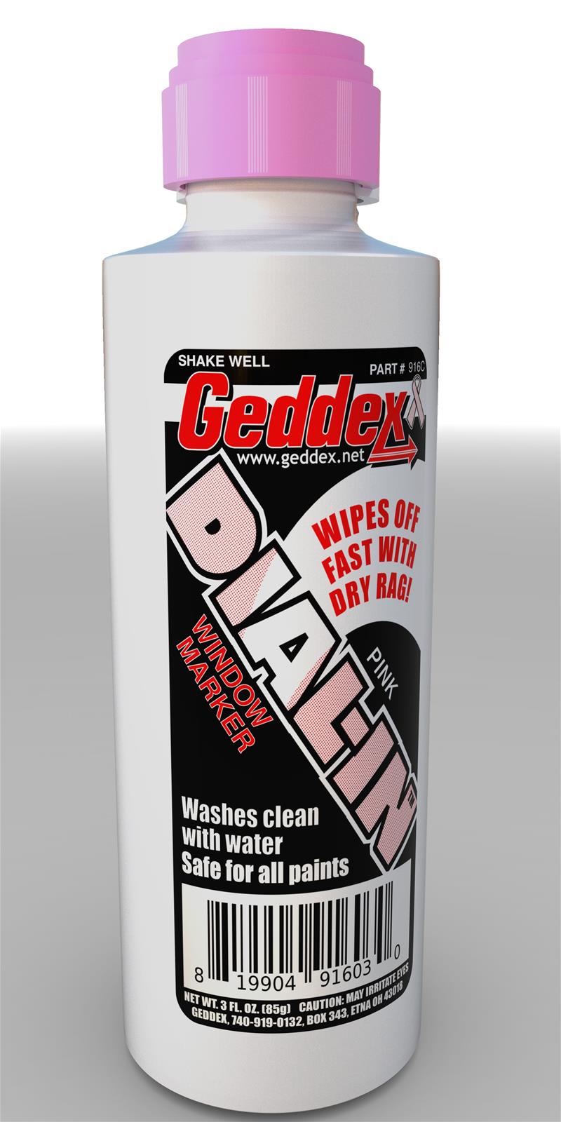 Geddex Dial-In Window Markers 916C Marker, Dial-In, Pink, 3 oz., Each