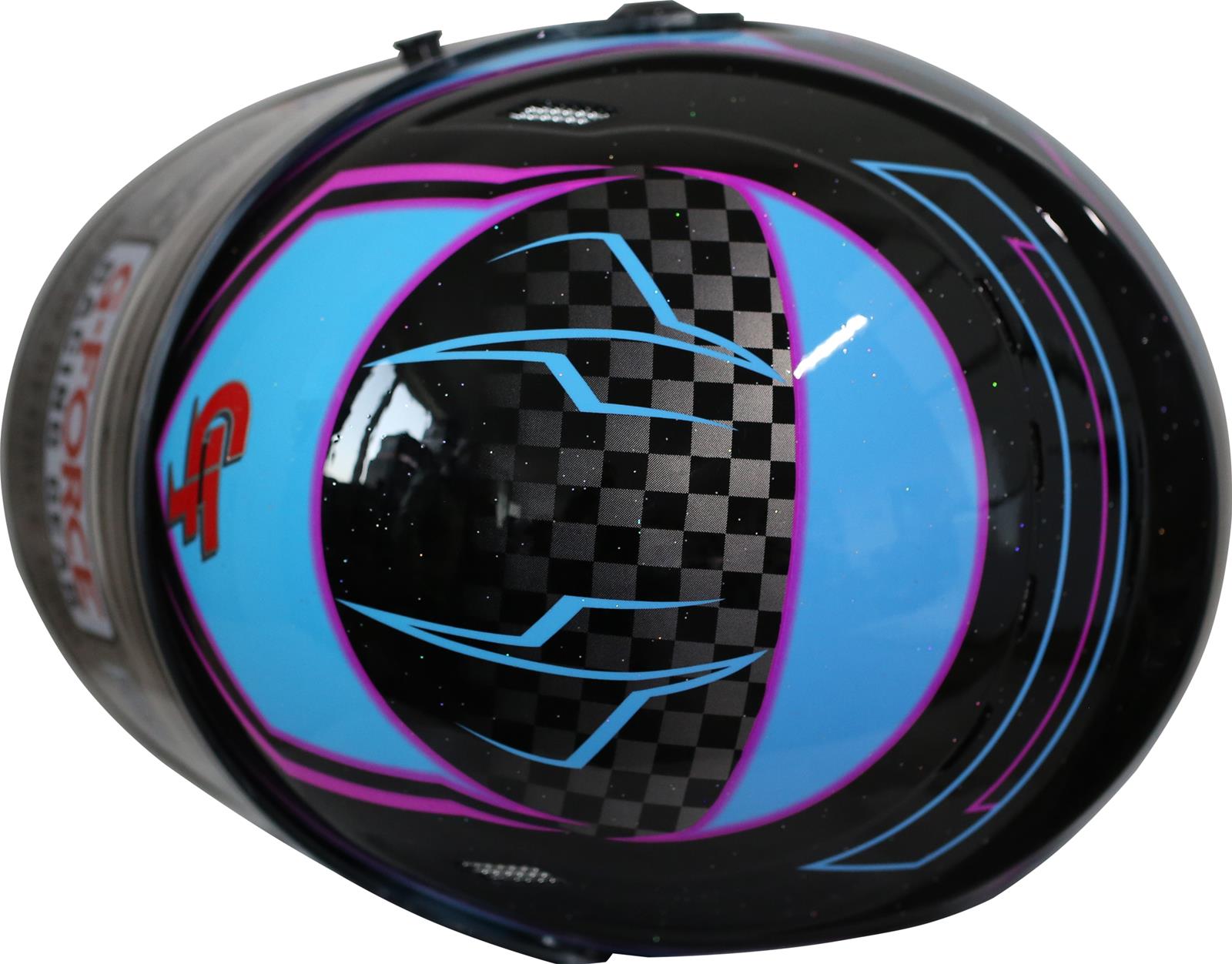 G-FORCE REVO Graphics SA2020 Helmets 13005LRGBU Helmet, Graphics, Full Face, Snell SA2020, Black/Blue, Clear Polycarbonate Shield, EPS Liner, Vented, Large, Each thumbnail 3
