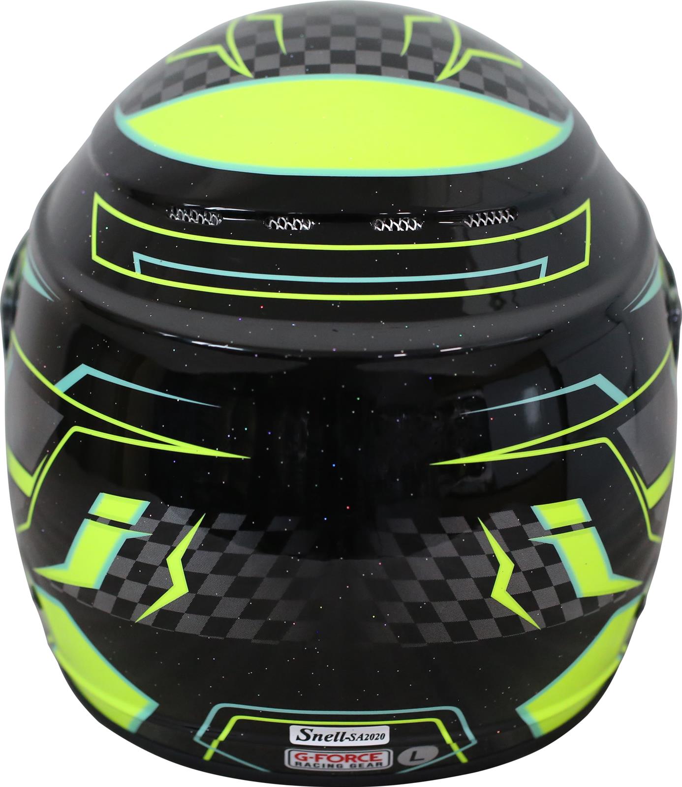 G-FORCE REVO Graphics SA2020 Helmets 13005XLGYL Helmet, Graphics, Full Face, Snell SA2020, Black/Yellow, Clear Polycarbonate Shield, EPS Liner, Vented, X-Large, Each thumbnail 8