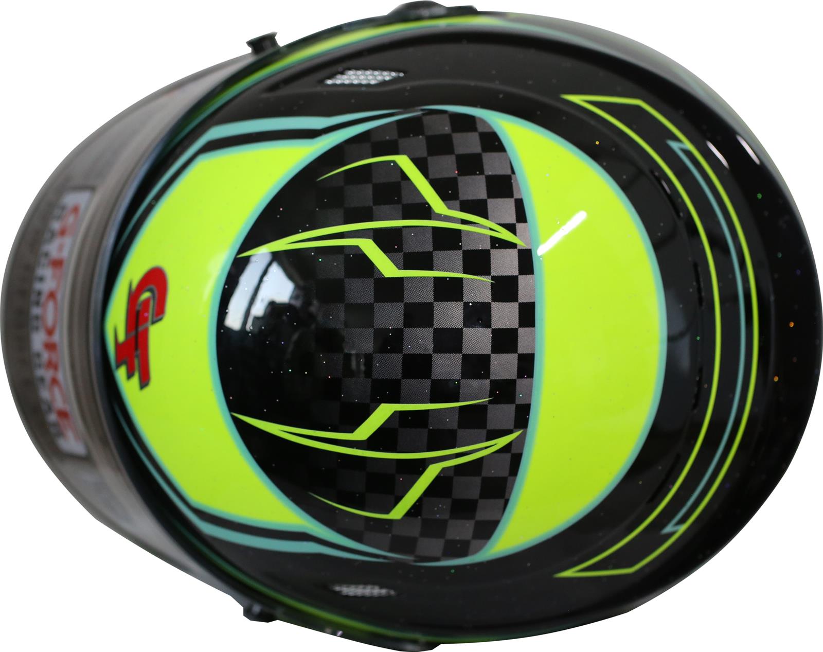 G-FORCE REVO Graphics SA2020 Helmets 13005XLGYL Helmet, Graphics, Full Face, Snell SA2020, Black/Yellow, Clear Polycarbonate Shield, EPS Liner, Vented, X-Large, Each thumbnail 3