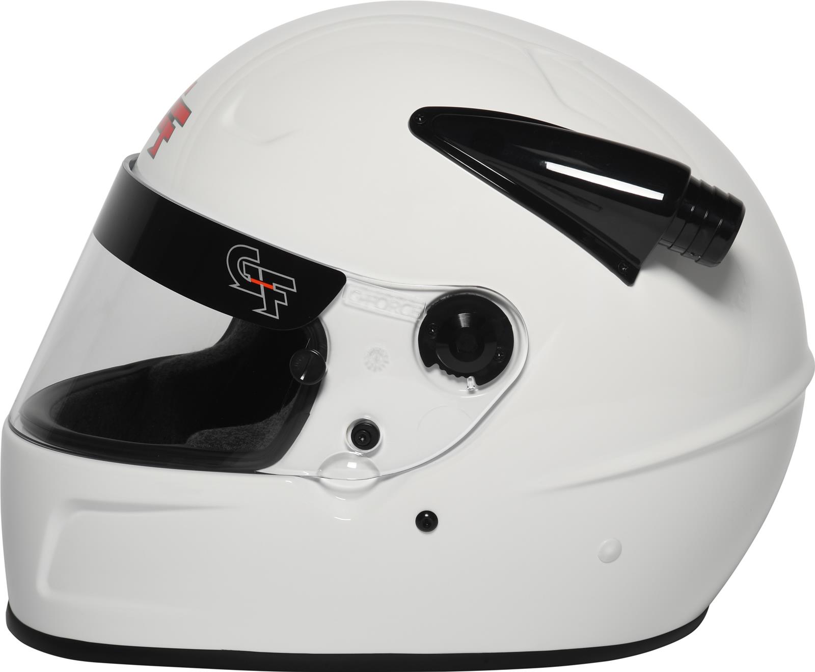 G-FORCE Rift AIR SA2020 Helmets 13016MEDWH Helmets, AIR, Full Face, Snell SA2020, Lightweight Fiberglass, Clear Polycarbonate Shield, EPS Liner, Vented, White, Gloss, Medium, Each thumbnail 4