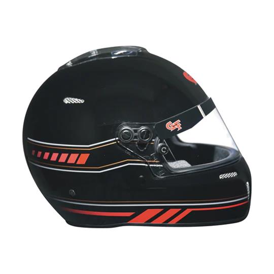 G-FORCE Nighthawk Graphic Helmets 14102MEDB1 Helmet, Nighthawk, Full Face, Snell SA2020, Black/Red, Clear Polycarbonate Shield, EPS Liner, Vented, Medium, Each
