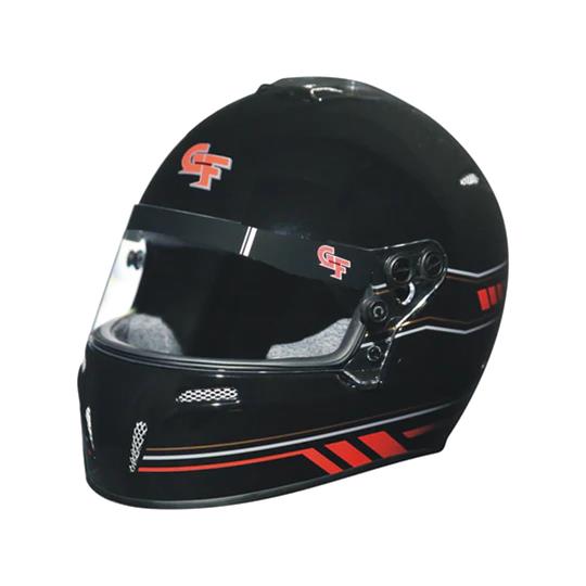 G-FORCE Nighthawk Graphic Helmets 14102MEDB1 Helmet, Nighthawk, Full Face, Snell SA2020, Black/Red, Clear Polycarbonate Shield, EPS Liner, Vented, Medium, Each thumbnail 2