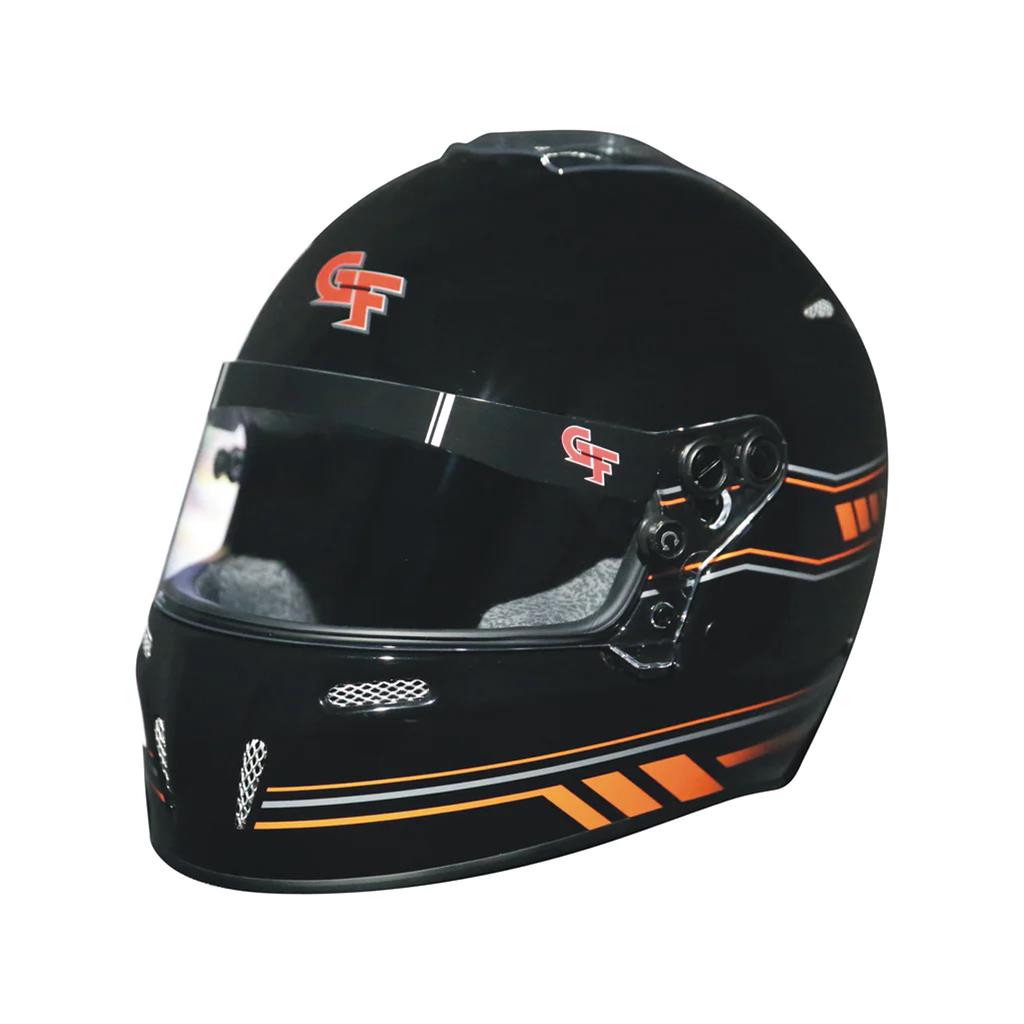 G-FORCE Nighthawk Graphic Helmets 14102XLGB2 Helmet, Nighthawk, Full Face, Snell SA2020, Black/Orange, Clear Polycarbonate Shield, EPS Liner, Vented, X-Large, Each