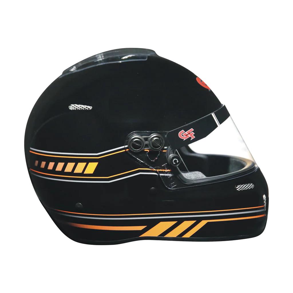 G-FORCE Nighthawk Graphic Helmets 14102XLGB2 Helmet, Nighthawk, Full Face, Snell SA2020, Black/Orange, Clear Polycarbonate Shield, EPS Liner, Vented, X-Large, Each thumbnail 2